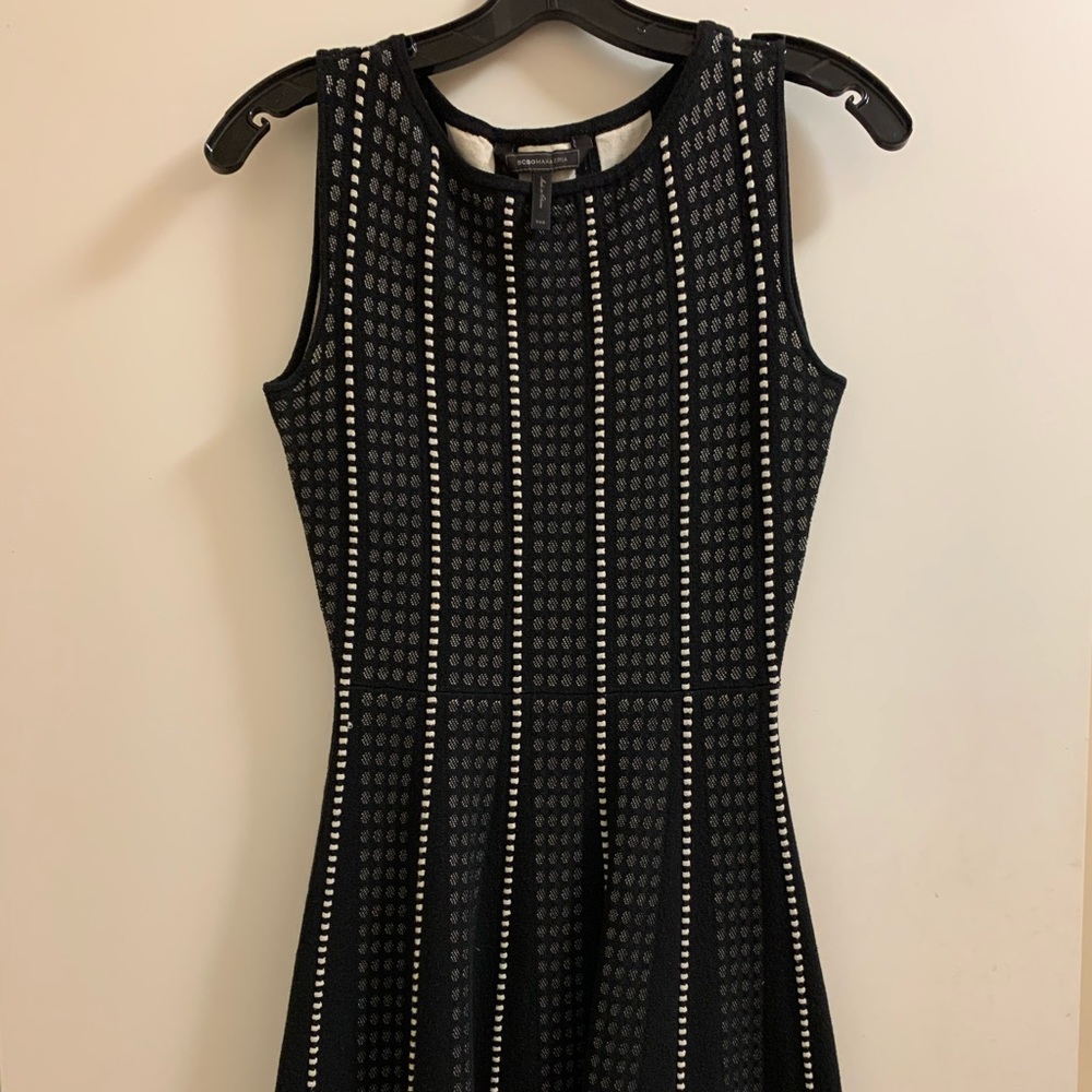 BCBG Black & White Stripe Dress